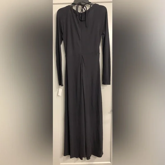 Proenza Schouler Halter Neck Cutout Matte Jersey Maxi Dress Black Size 10 NWT